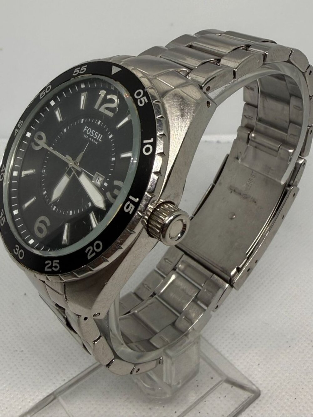 Fossil AM4237 Men's 45mm Stainless Steel Black Dial Analog Date Watch - Picture 3 of 11